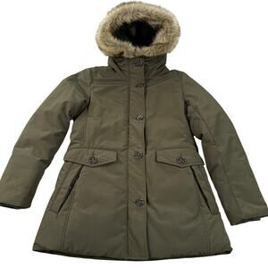 Uniqlo Women Ultra Warm Down Short Coat Parka Heattech Jacket Fur Hood